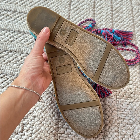 Sam Edelman Circus Lace up Lenora Espadrille Flats turquoise base color size 8 - Picture 7 of 8